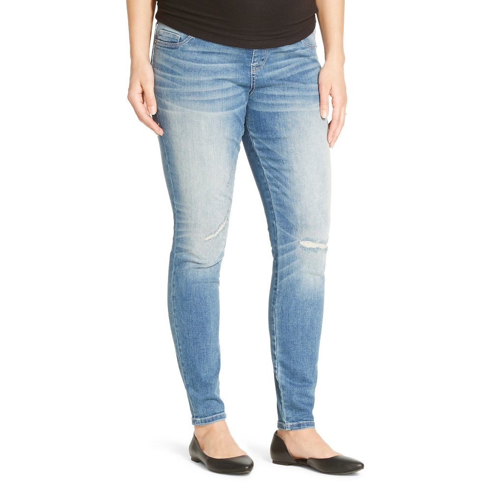 4/$20 Liz Lange maternity destroyed jeans medium